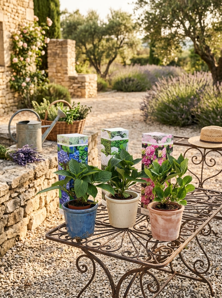 Lot De 3 Hortensias Blanc, Rose Et Bleu – Plante D'Extérieur