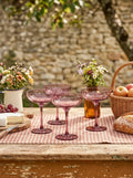 Eyden - Lot De 4 Coupes À Champagne 17 Cl - Verre Soufflé Bouche - Rose