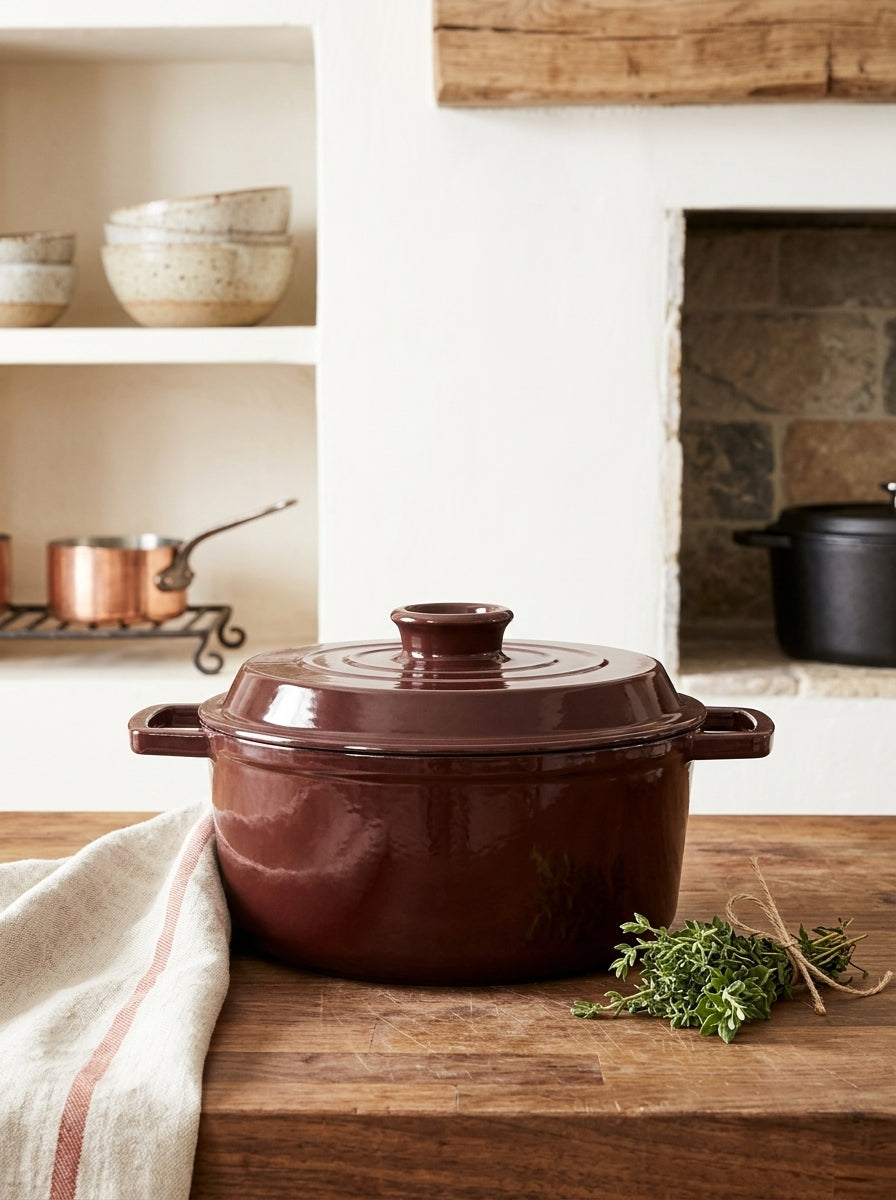 MasseIron - Cocotte Ronde - Fonte Émaillée - Merlot