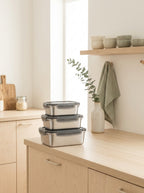 Lot De 3 Boîtes Rectangulaires - Inox - Argent