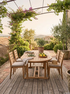 Gardena - Oval Double Extension Table in Teak - Natural