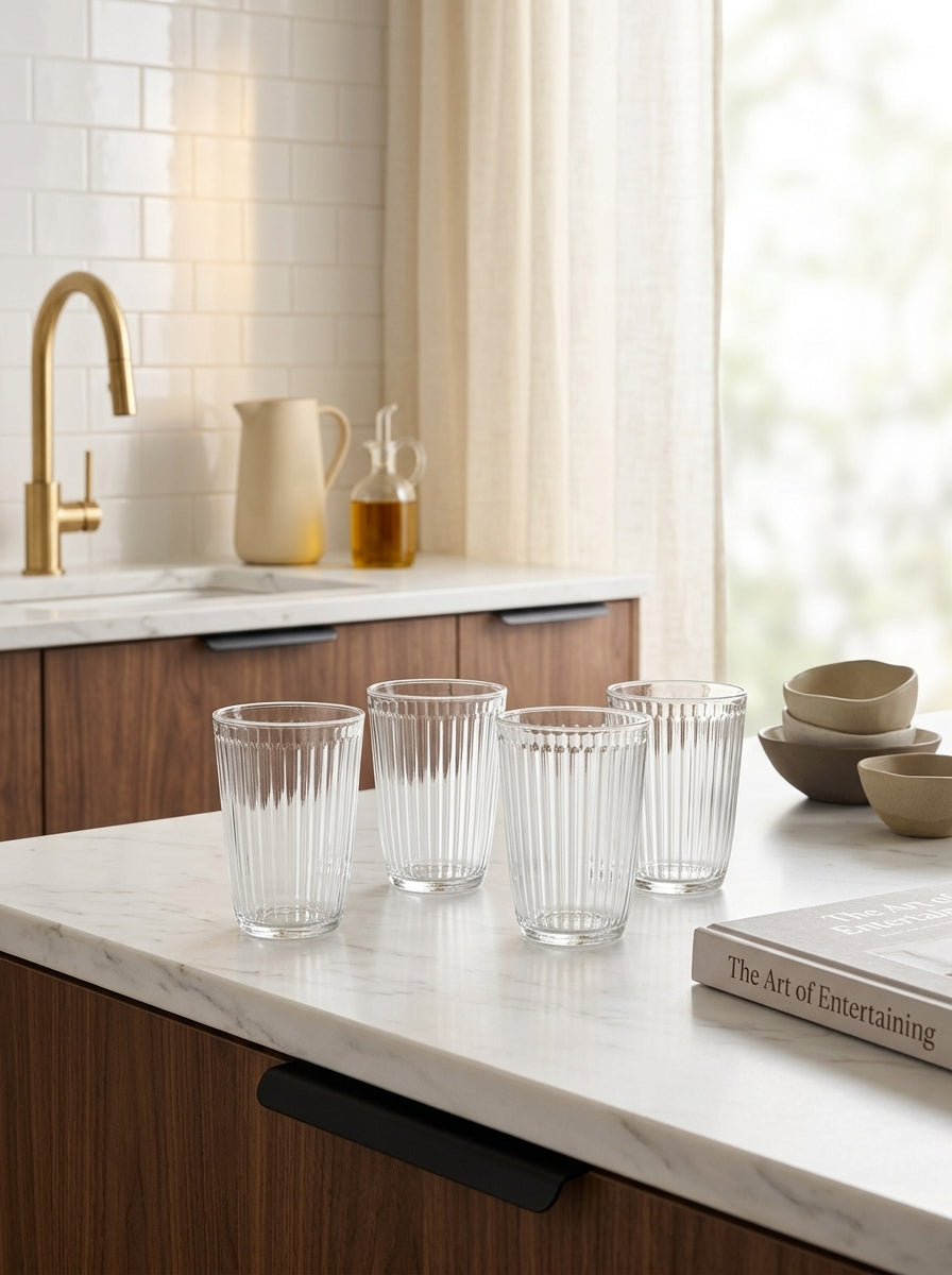 Lot De 4 Gobelets Hauts - Transparent
