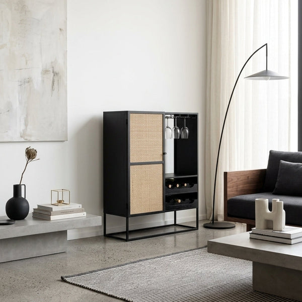 Guuji Bas - Mueble para vinos - MDF - Negro