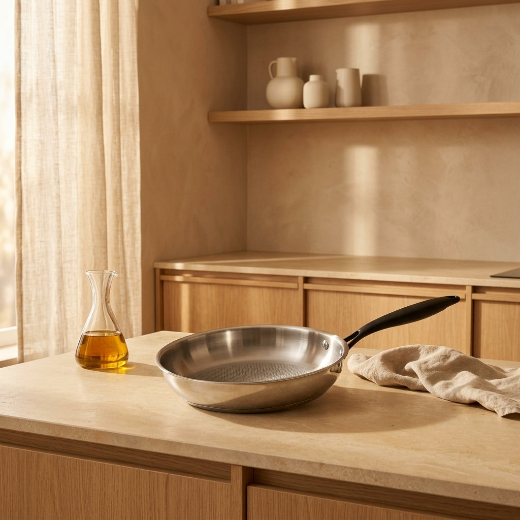 Poêle 24cm - Technologie Triplex - Acier Inoxydable - Inox