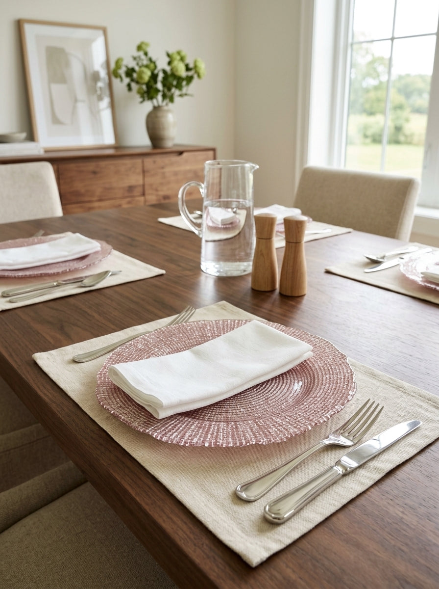 Aster - Sous-Assiette - Rose/Argent