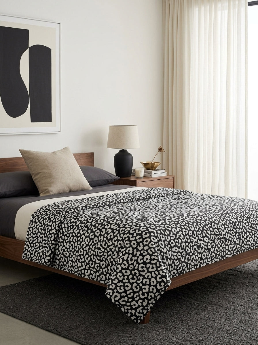 Instinct - Couvre-Lit - Satin De Coton - Noir