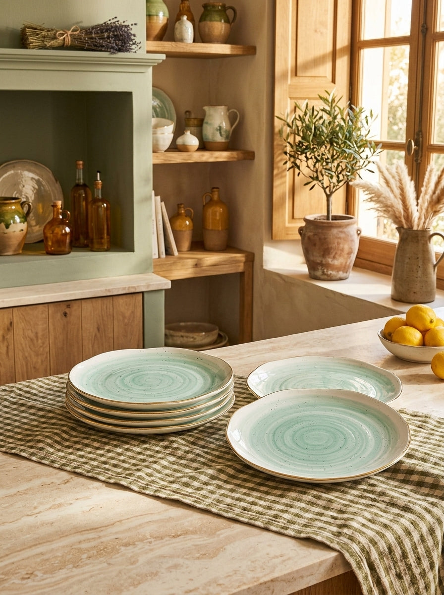 Artesanal - Set De 6 Assiettes - Porcelaine - Vert