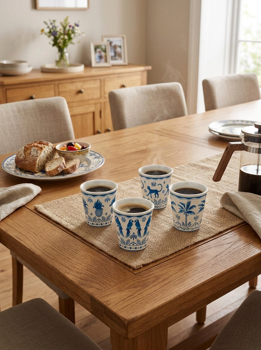 Exotic Vibes - Set De 4 Verres À Café - Porcelaine - Multicolore
