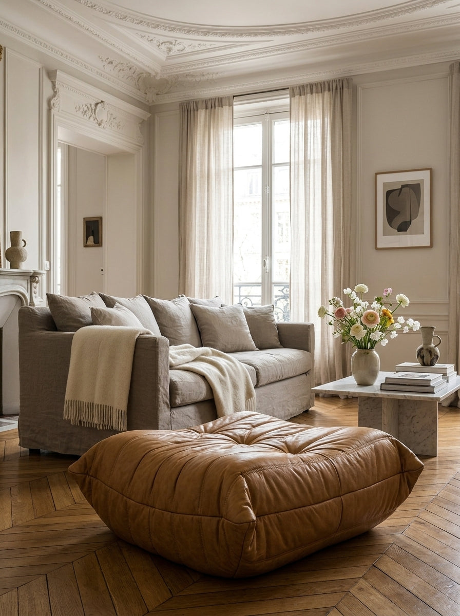 Pouf "Togo" En Cuir