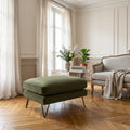 Villabon - Pouf - Velluto Piedini a Spillo Neri - Verde Oliva
