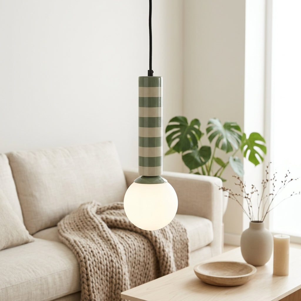 Rayado - Sospensione con motivo geometrico - Verde