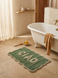 Green "Ciao" Bath Mat