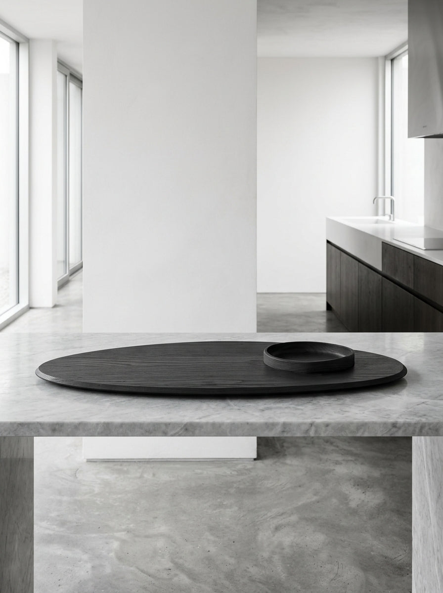 Dune Kitchen & Table - Saucer + Bowl 02 - Ash - Black