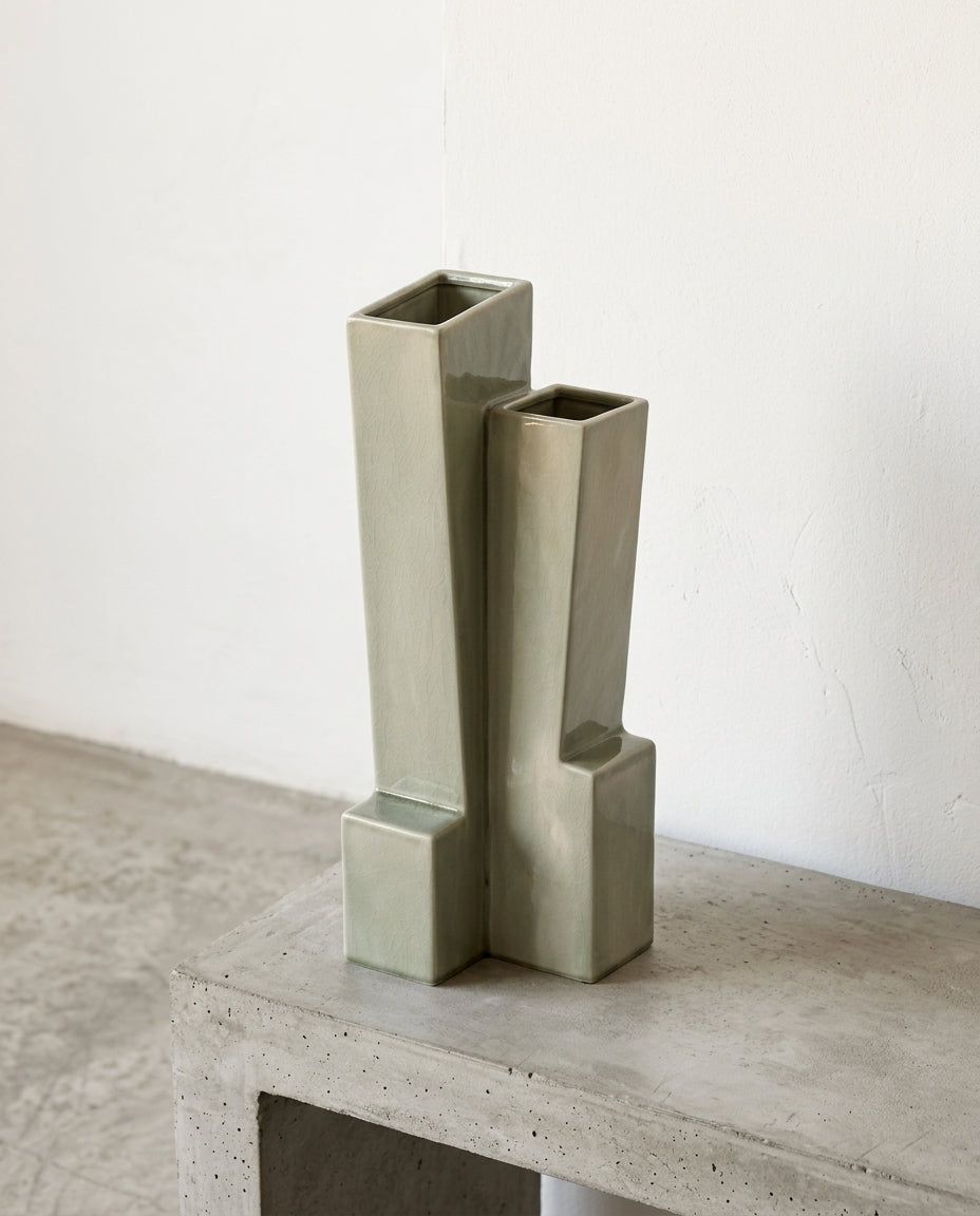 Sculptural Confluence Part 1 Bebop - Wazon °7 - Kamionka - Jasnozielony