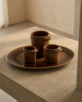 Out Of Lines - Set van 2 espressokopjes zonder oor - Gres - Oker
