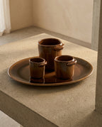 Out Of Lines - Set van 2 espressokopjes zonder oor - Gres - Oker