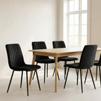 Velvet - Lot De 4 Chaises Repas - Velours - Noir