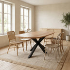 Table À Manger - Acacia Et Métal - Naturel