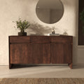 Achille - Buffet En Bois De Manguier Avec 3 Portes Et 3 Tiroirs
