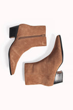 Stivaletti Suede Block Heel Ankle - Fulvo