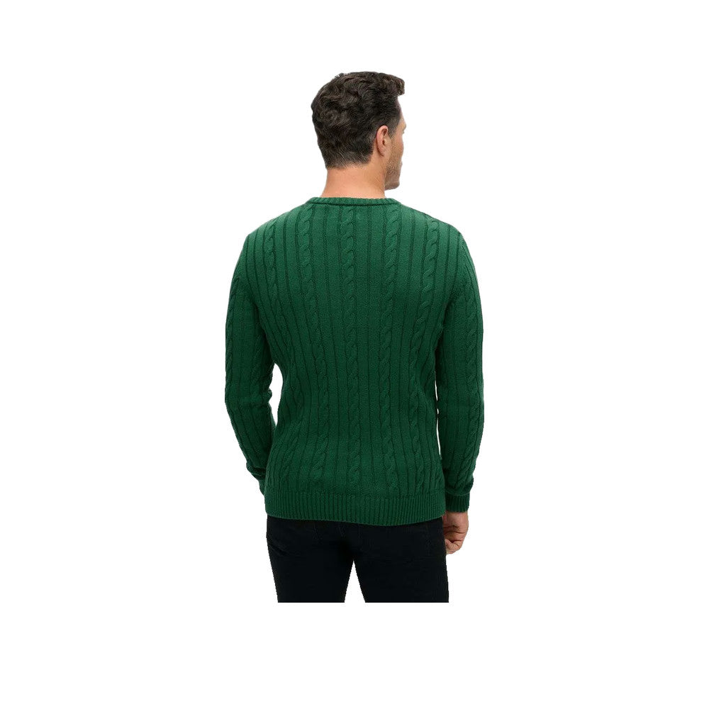 Superdry Classic Cable Knit - Maglione Uomo Verde