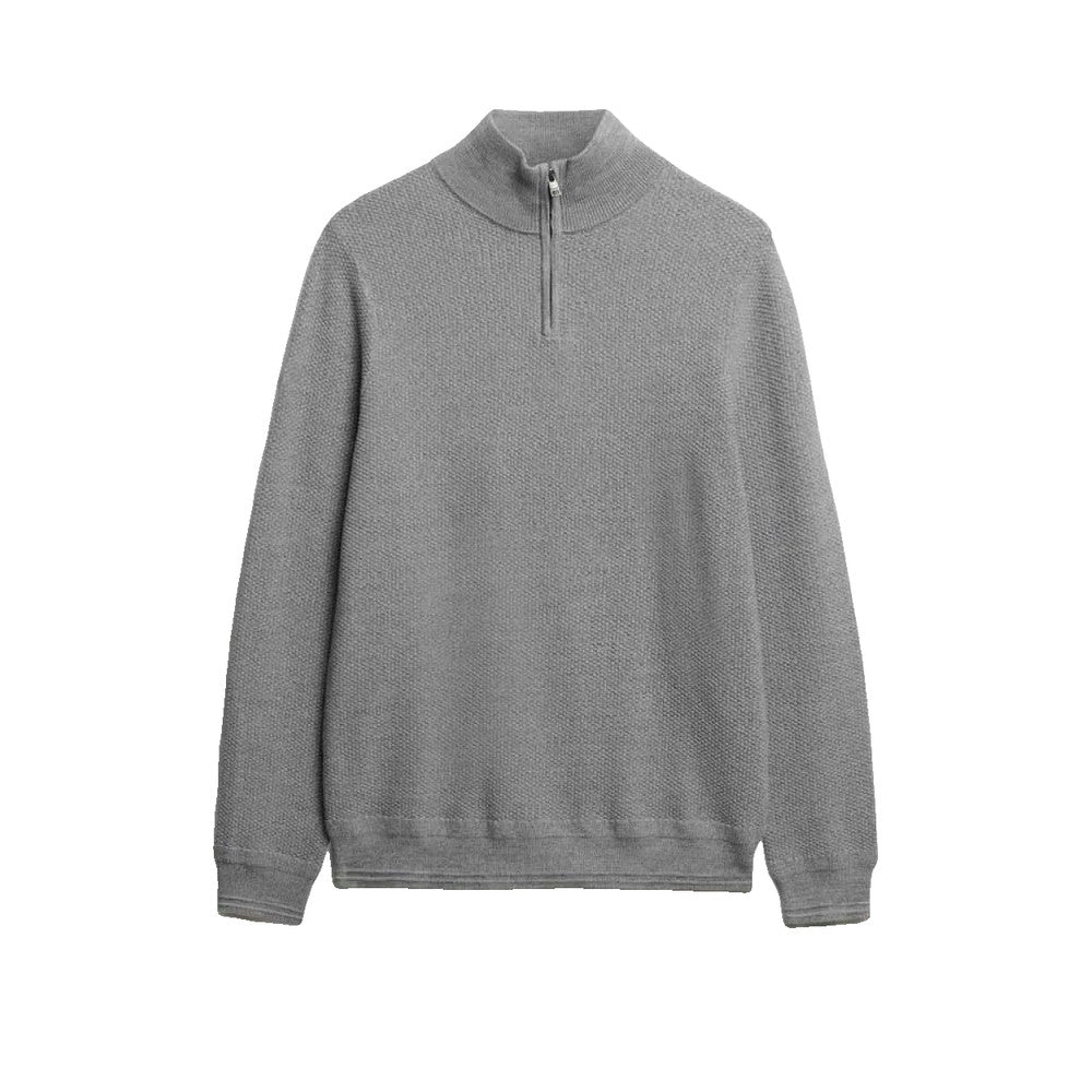 Superdry Half Zip Textured - Maglione Uomo Grigio