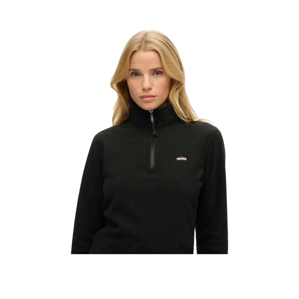 Superdry Half Zip Fleece – Sweatshirt Dam Svart