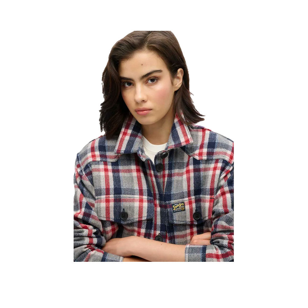 Superdry Borg Check Overshirt - Women's Overshirt Grey
