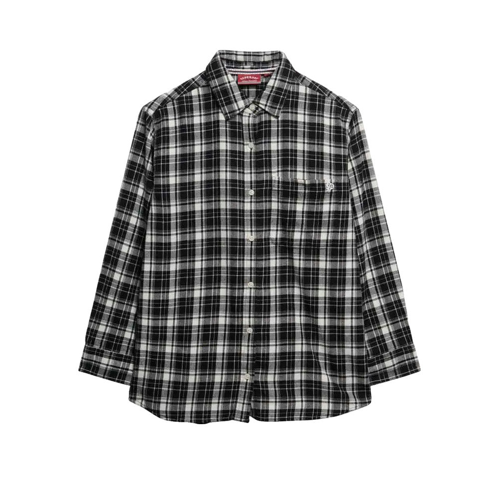 Superdry Boyfriend Flannel - Skjorta Dam Svart