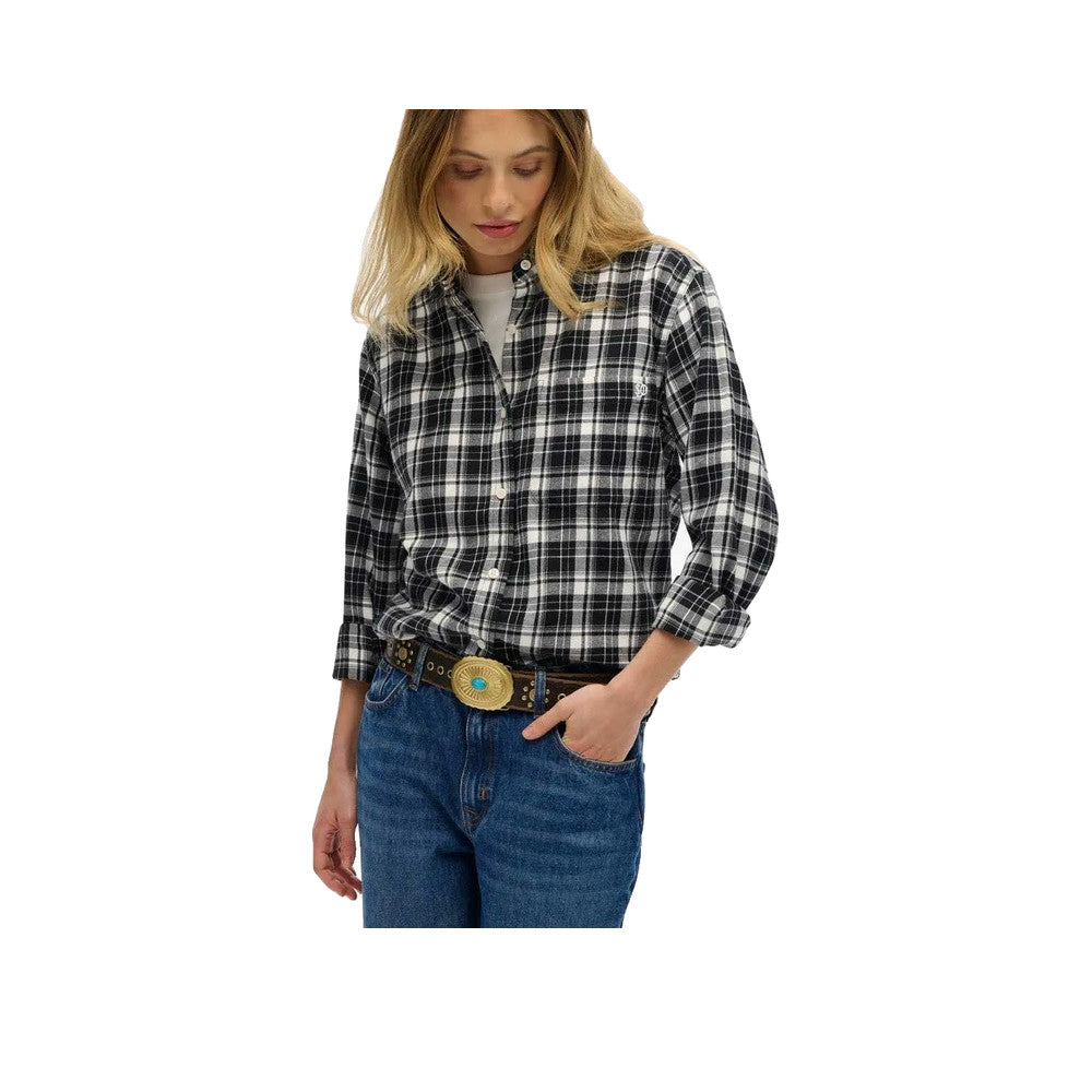 Superdry Boyfriend Flannel - Skjorta Dam Svart
