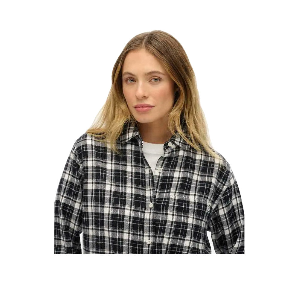 Superdry Boyfriend Flannel - Skjorta Dam Svart