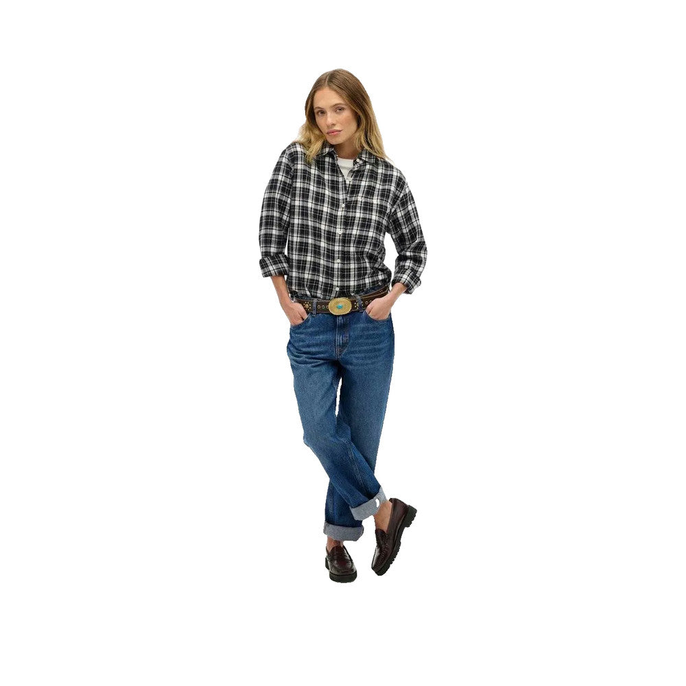 Superdry Boyfriend Flannel - Skjorta Dam Svart