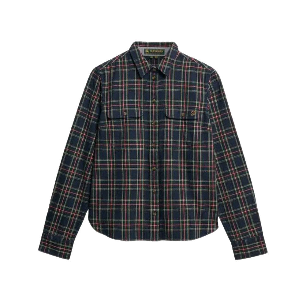 Superdry Flannel Shirt - Damesoverhemd blauw