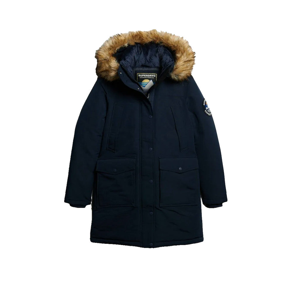 Superdry Everest Faux Fur - Parkas Dam Marinblå
