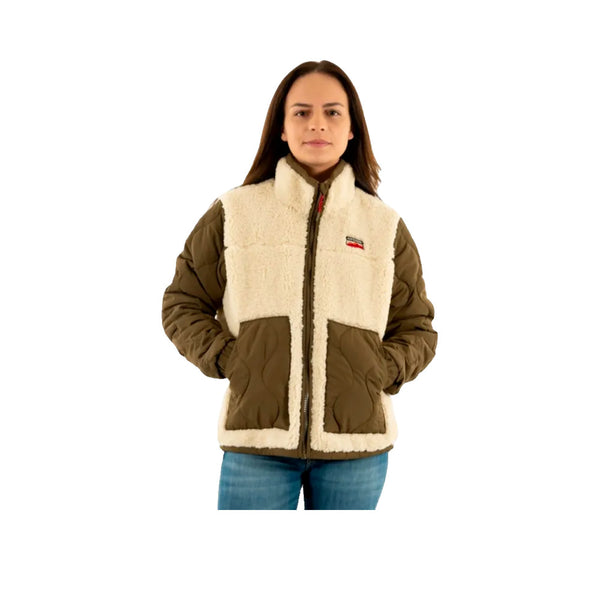 Superdry Fleece Hybrid - Giacca in Pile Ibrida Donna Beige