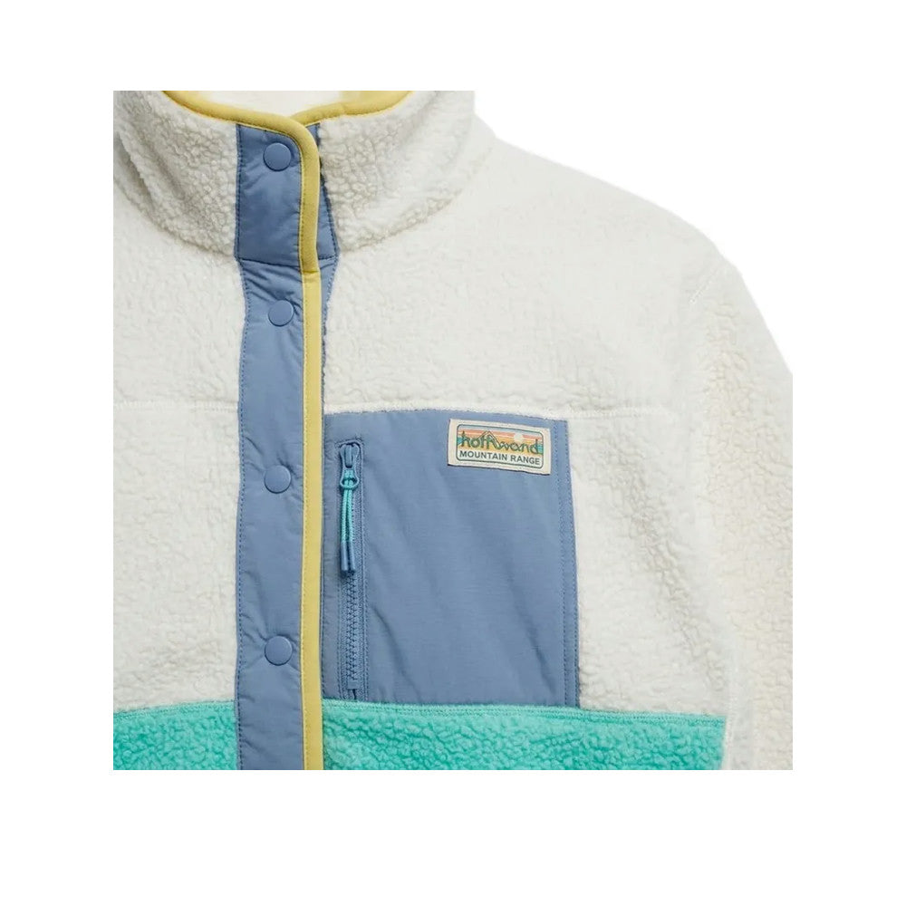 Superdry Colour Block - Giacca in Pile Donna Bianco Sporco