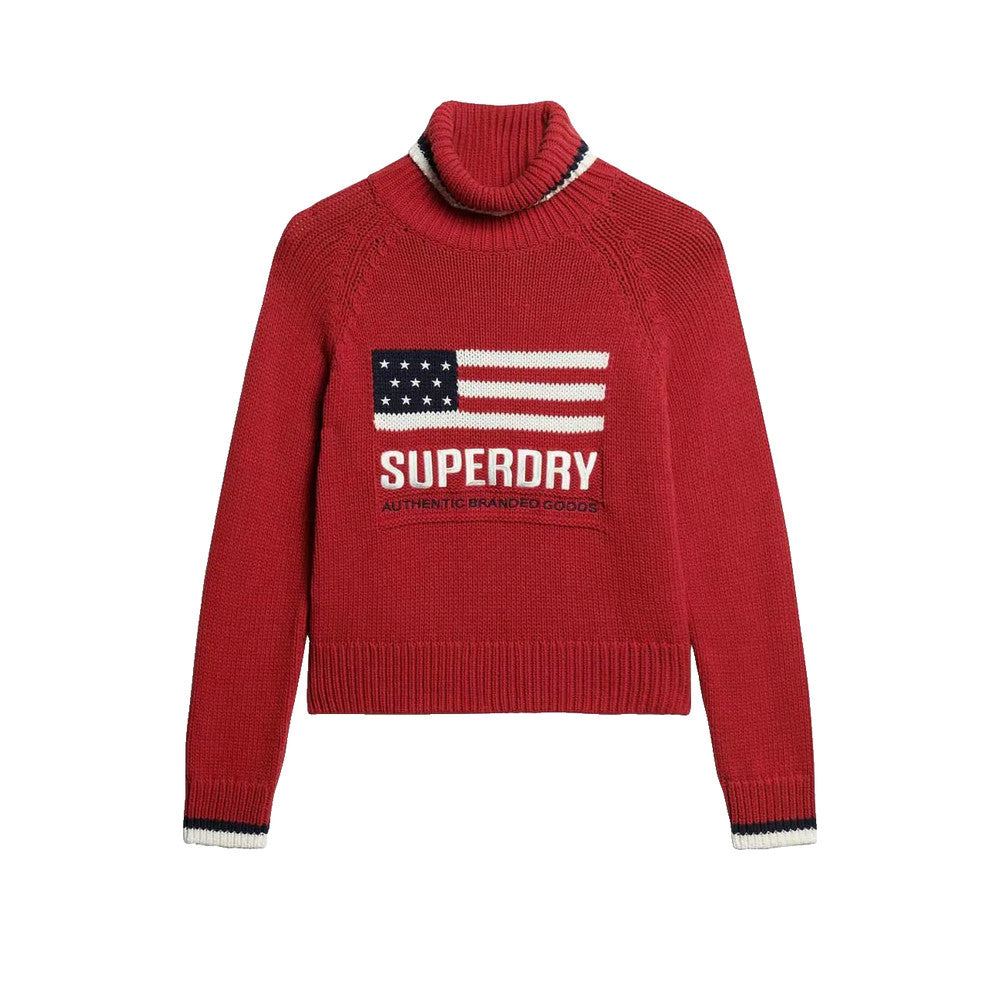 Superdry Americana Knit - Striktrøje til kvinder Rød