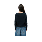 Superdry Slouchy Cable Flag – Damen-Pullover Marineblau