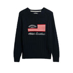 Superdry Slouchy Cable Flag – Damen-Pullover Marineblau