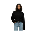 Superdry Cable Knit Roll Neck - Maglione Donna Nero