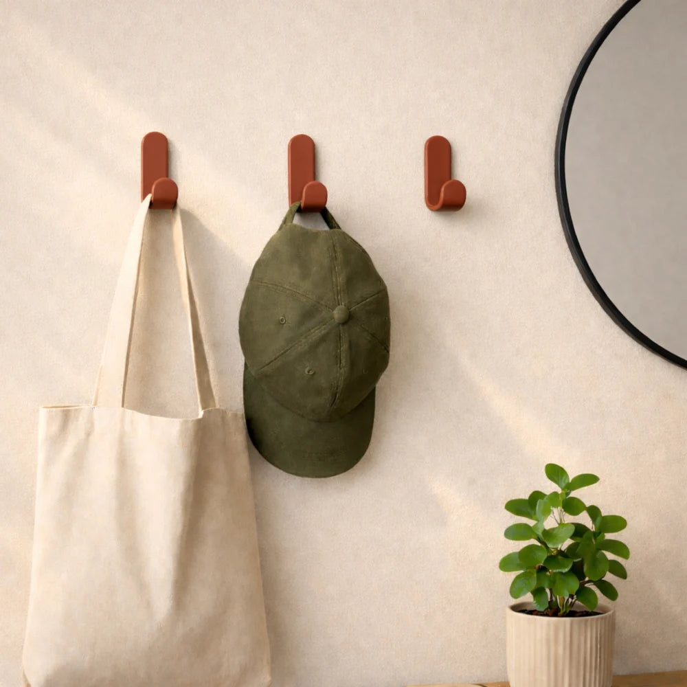 Set Of 3 Coat Hooks - The Evil One - Terracotta