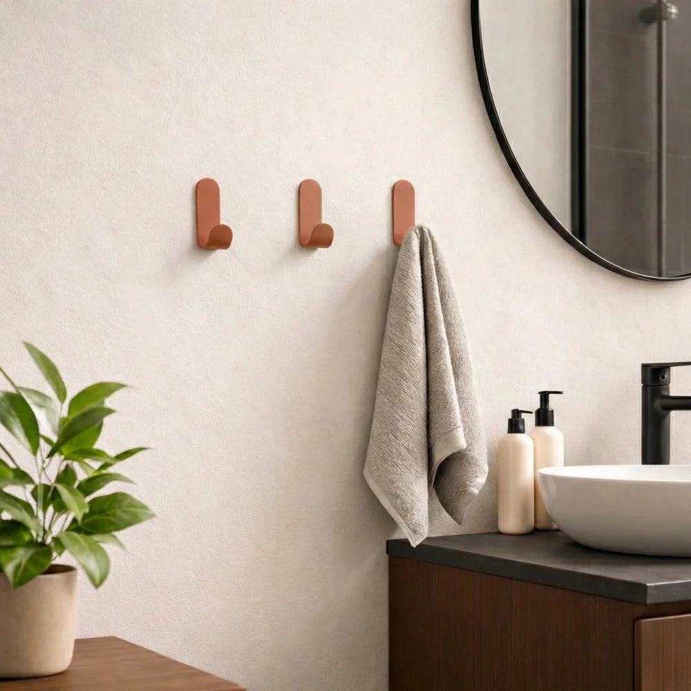 Set Of 3 Coat Hooks - The Evil One - Terracotta