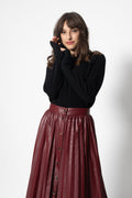 Authentic Cashmere - Sudadera Etret Negra con Cuello Redondo, Jersey, 100% Cachemira, 2 Hilos - Mujer