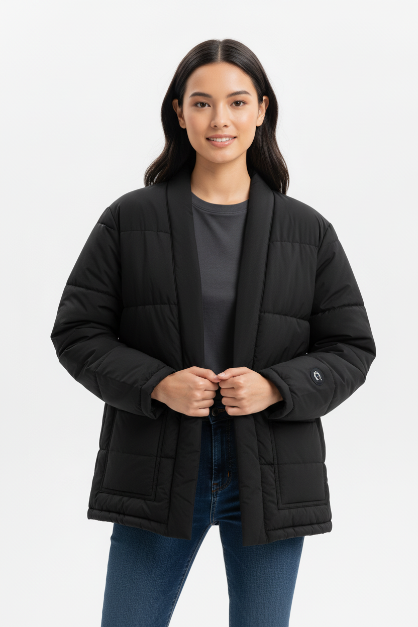 Doudoune Kimono Down Noir - Mixte