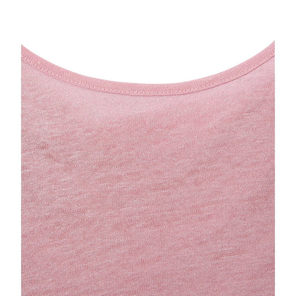 Camiseta Cuello Escotado En La Espalda En Lino Irisado - Mujer