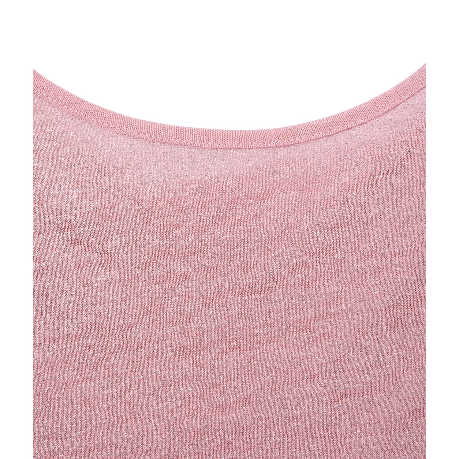 Camiseta Cuello Escotado En La Espalda En Lino Irisado - Mujer