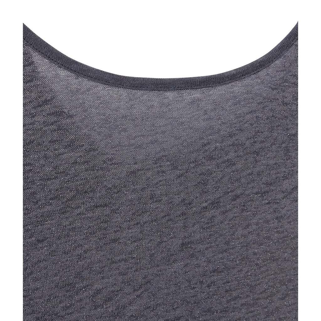 Camiseta Cuello Escotado En La Espalda En Lino Irisado - Mujer