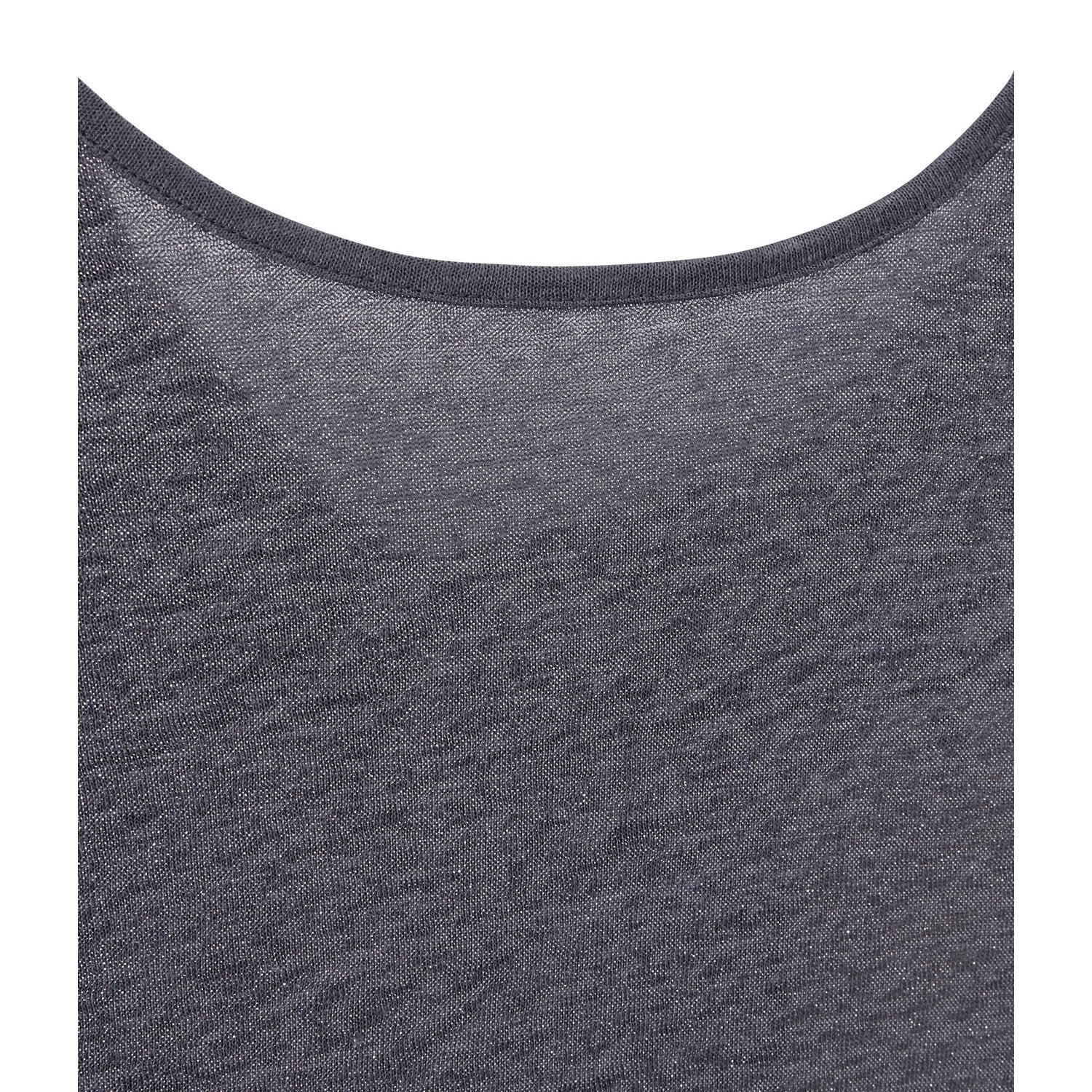 Camiseta Cuello Escotado En La Espalda En Lino Irisado - Mujer
