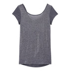 Camiseta Cuello Escotado En La Espalda En Lino Irisado - Mujer