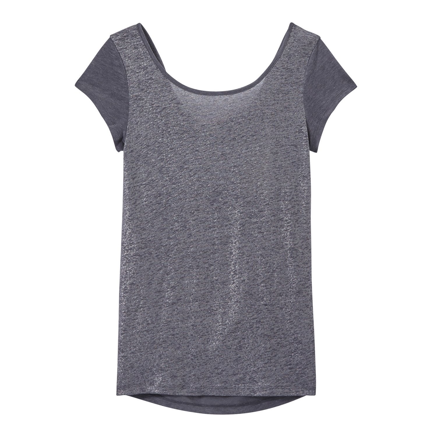 Camiseta Cuello Escotado En La Espalda En Lino Irisado - Mujer